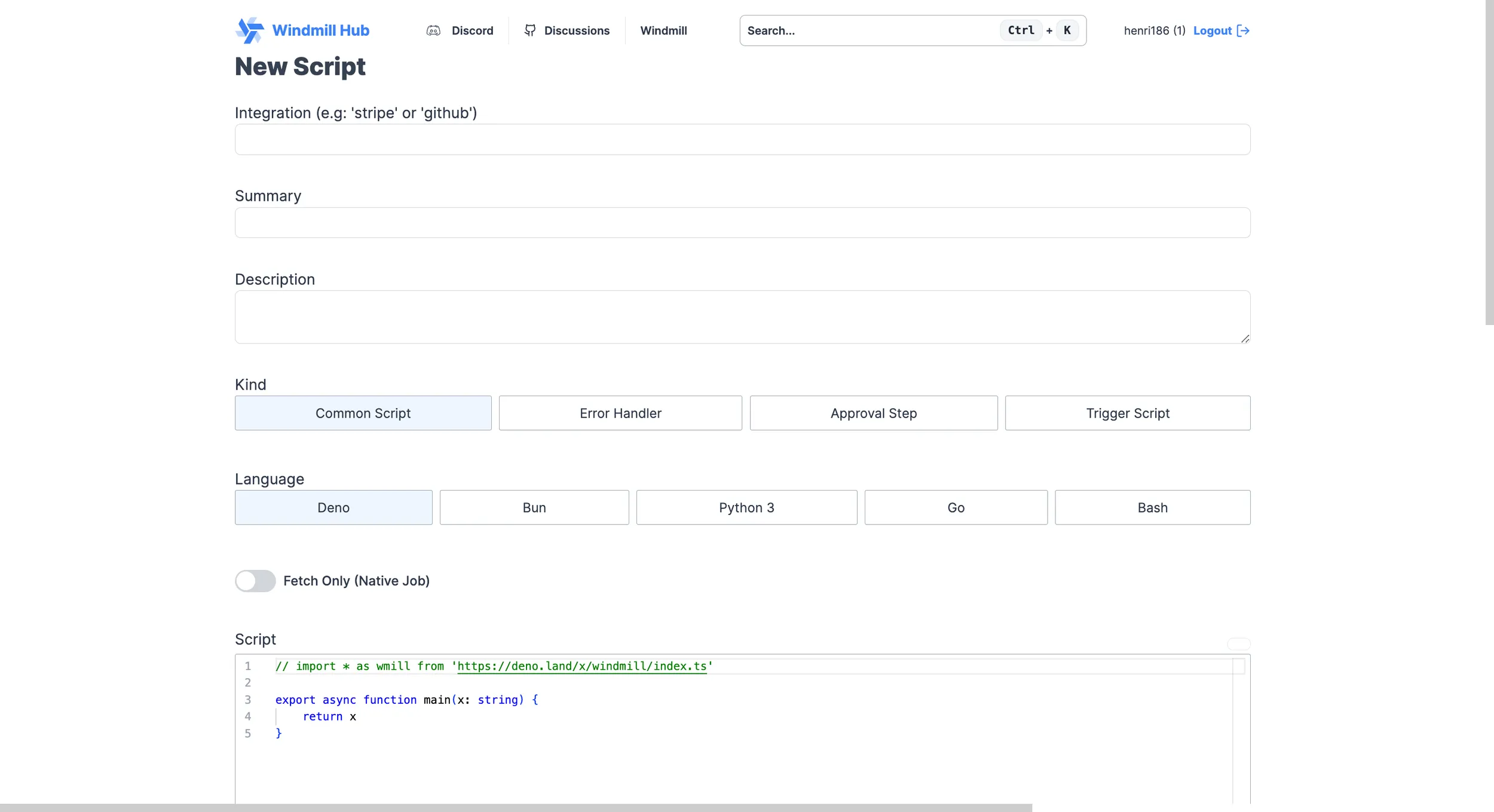 Add new script on Hub Add new script